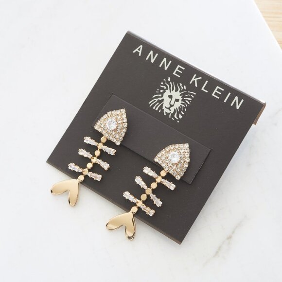 4/$25 Anne Klein Fish Bone Earrings - Picture 3 of 4